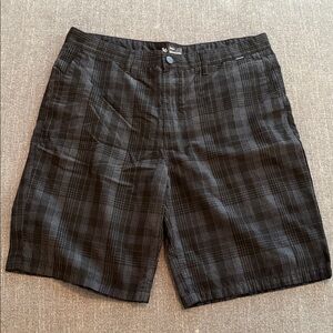 Men's Hurley Black Plaid Shorts